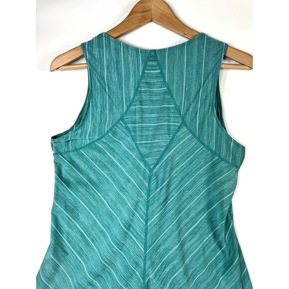 Marmot Tank Top Medium Teal Green Heathered Stripe Activewear Hiking Workout - Picture 4 of 9